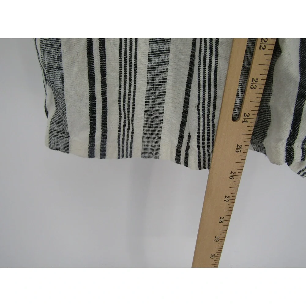 American Eagle Jumpsuit‎ Medium White Black Striped Linen Wide Leg Breathable